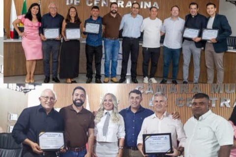 ENTREGA DE TÍTULO DE CIDADĀO HONORÁRIO MARCA NOITE EM CENTRALINA